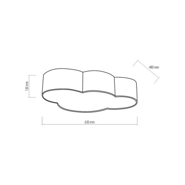 Cloud loftlampe, tekstil, længde 62 cm, hvid