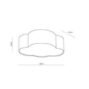 Cloud loftlampe, tekstil, længde 41 cm, grå