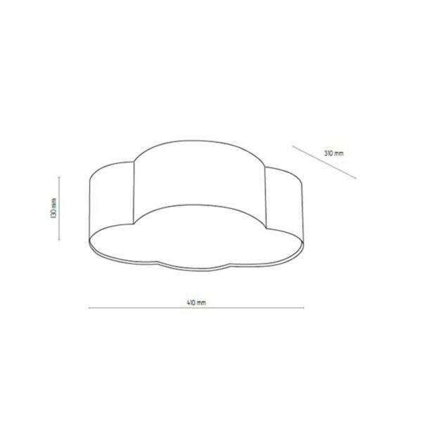 Cloud loftlampe, tekstil, længde 41 cm, grå