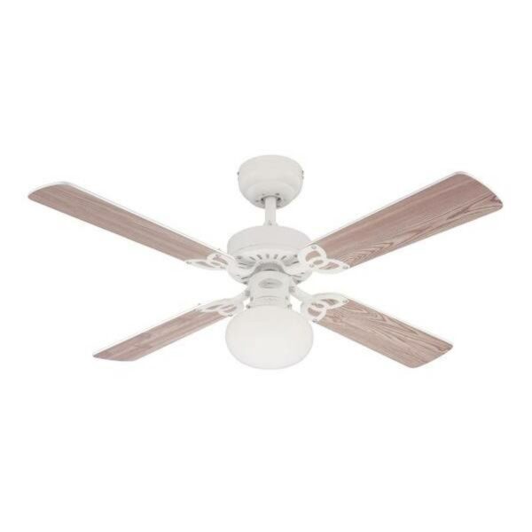 Westinghouse Vegas ventilator med lys, hvid/fyr.