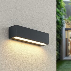 Lucande Lengo LED-væglampe, 25 cm, grafit, 1 lk.