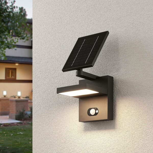 Udendørs solcelle-LED-væglampe Silvan med sensor