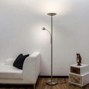 LED-uplight lampe Malea med læsearm, nikkel