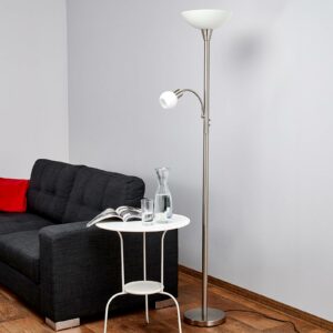 Elaina - 2 lyskilder LED-gulvlampe, nikkel mat