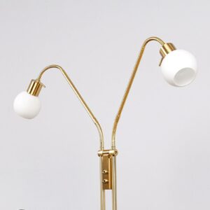 Elaina - LED-gulvlampe med to lyskilder, messing