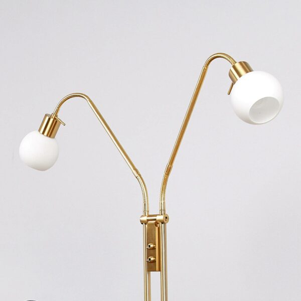 Elaina - LED-gulvlampe med to lyskilder, messing