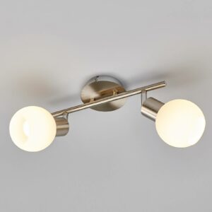 Elaine - to lyskilder LED-loftslampe, nikkel mat
