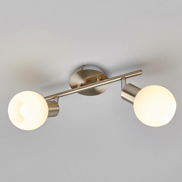 Elaine - to lyskilder LED-loftslampe, nikkel mat