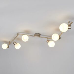 Elaine - LED-loftslampe, 6 lyskilder, nikkel mat