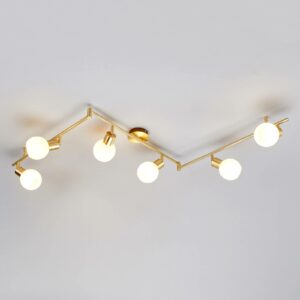 Elaine - LED-loftslampe med 6 lyskilder, messing