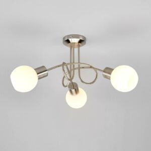 Elaine-LED-loftslampe med tre lyskilder,nikkel mat