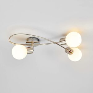 Elaine-elegant LED-loftslampe,3 lyskil.,nikkel mat