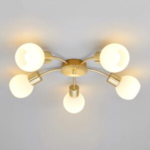 Elaine - LED-loftslampe i messing, 5 lyskilder