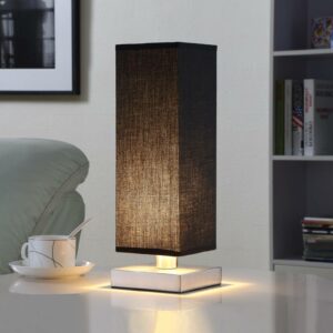Martje - sort bordlampe i stof med LED-pære