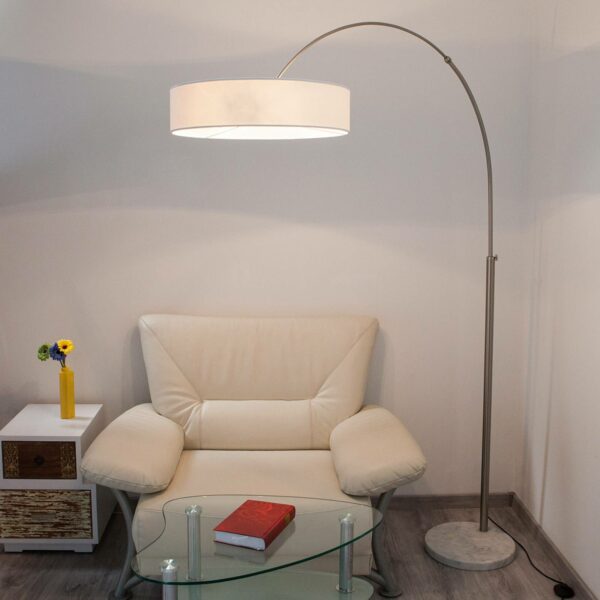 Hvid tekstilgulvlampe Shing