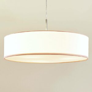 Hvid LED-pendellampe Sebatin af stof