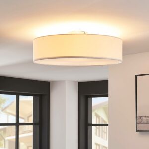 Hvid LED-loftslampe Sebatin af stof