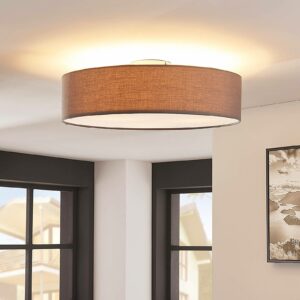 Grå LED-loftslampe Sebatin af stof