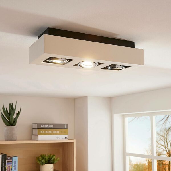 LED-loftslampen Vince i hvid, 3 lyskilder