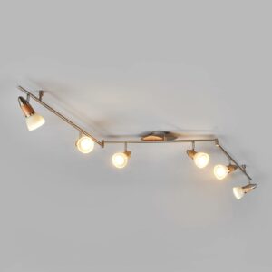 LED-træ-loftslampen Marena, 6 lyskilder