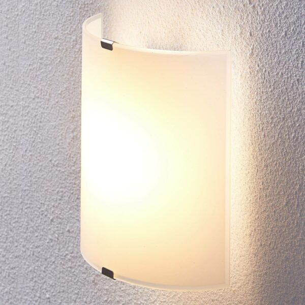 Halvrund LED-væglampe Helmi med glasskærm