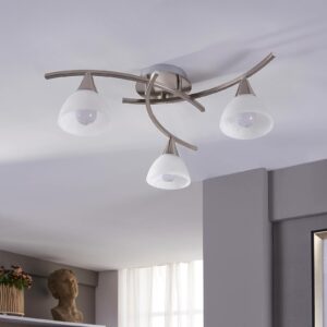 Della - LED-loftlampe i mat nikkel, 3 lysk.
