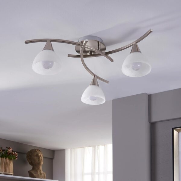 Della - LED-loftlampe i mat nikkel, 3 lysk.
