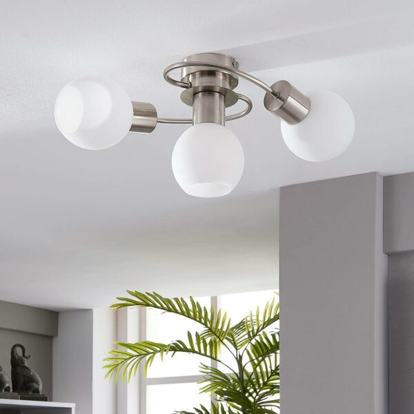Ciala LED-loftlampe, 3 lyskilder, nikkel
