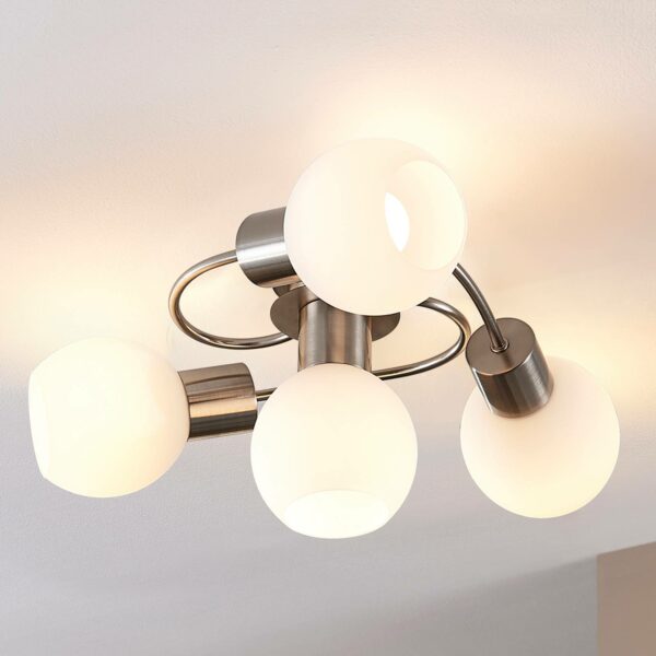 Ciala LED-loftlampe, 4 lyskilder, nikkel