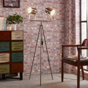 Gulvlampe Ebbi af metal med to lyskilder