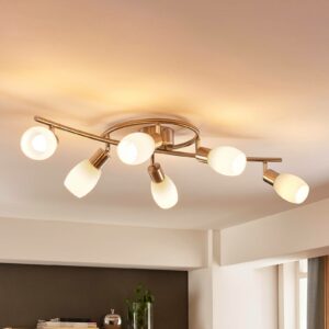 Lindby Arda LED-spot, glas, 6 lyskilder, 75 cm