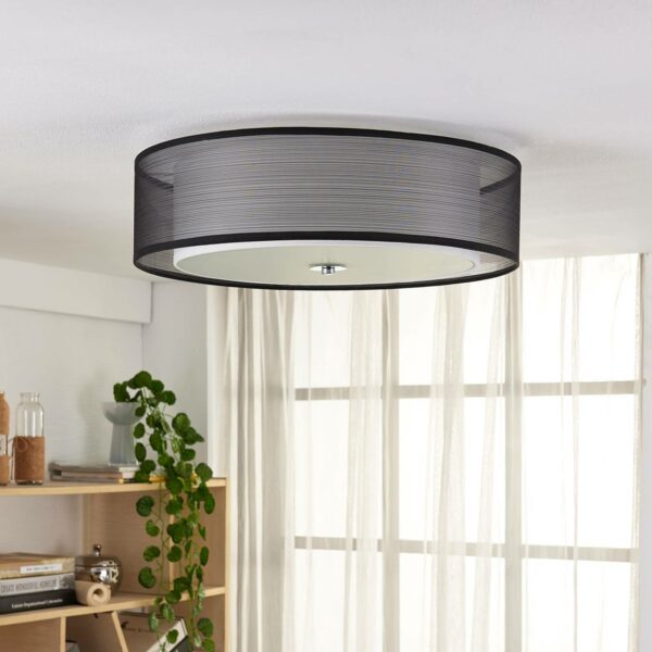 Easydim loftlampe Tobia med organzaskærm, LED