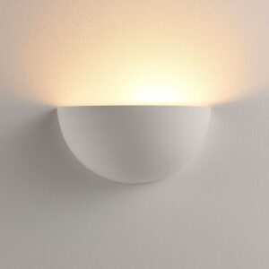 Lindby Narin LED-uplight væglampe, hvid, halvrund
