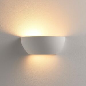 Lindby Jimmy LED-uplight væglampe, hvid, halvrund
