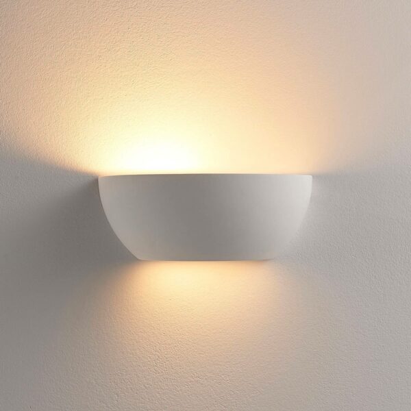 Lindby Jimmy LED-uplight væglampe, hvid, halvrund