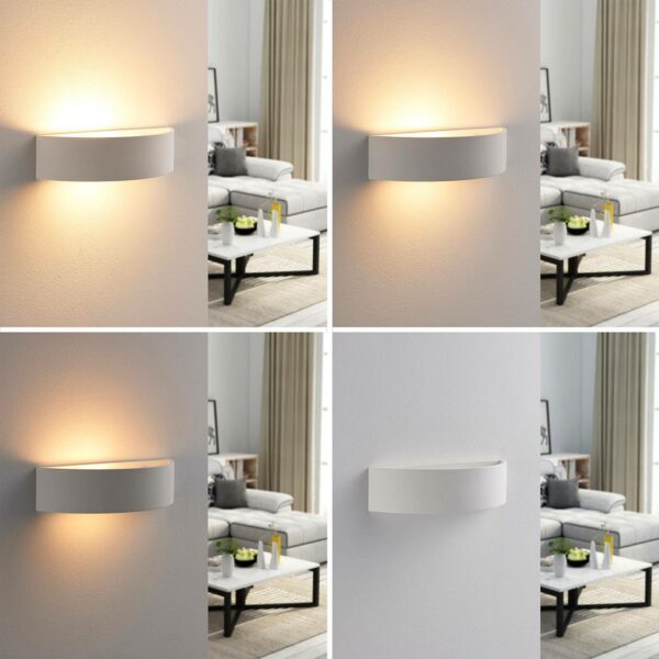 Lindby Aurel LED-uplight væglampe, hvid, halvrund
