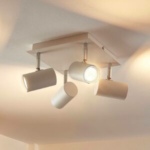 Kvadratisk LED loftlampe Iluk, fire lyskilder