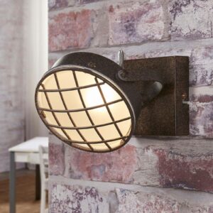 Rustfarvet LED væglampe Tamin, industriel stil