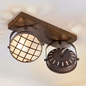 Rustbrun LED loftlampe Tamin, 2 lyskilder
