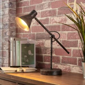 Rustfarvet LED bordlampe Zera, easydim