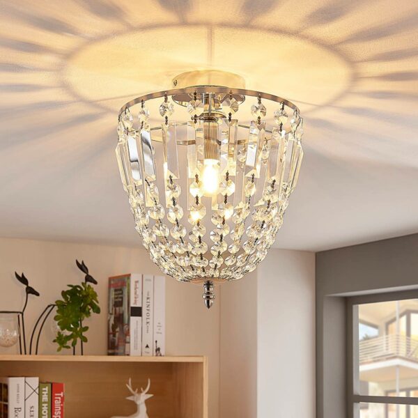 Funklende glaskrystal loftlampe Lionello