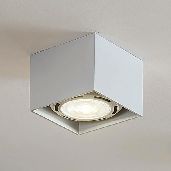 LED-loftspot Mabel, kantet, hvid