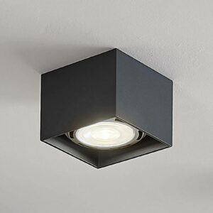 LED-loftspot Mabel, kantet, mørkegrå