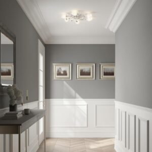 Freda - smuk dekoreret loftlampe, krom