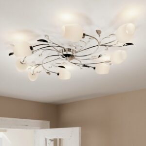 Krom loftlampe Freda med 8 lyskilder