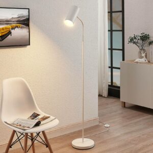 Gulvlampe Karoli med fleksarm i hvid