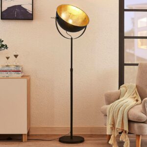 Gulvlampe Muriel med 1 lyskilde, sort/guld