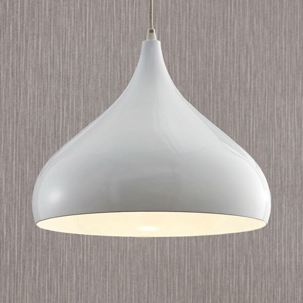 Pendellampe Ritana af aluminium, hvid
