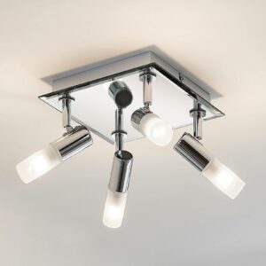 Badeværelsesloftlampe Zela, 4 lyskilder, 32 x 32cm