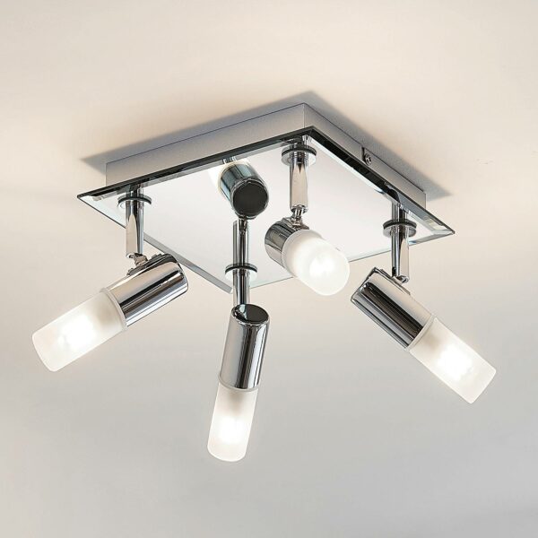 Badeværelsesloftlampe Zela, 4 lyskilder, 32 x 32cm